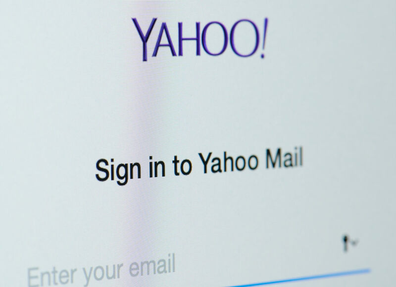 Yahoo is implementing email list sending restrictions for their email accounts An image showing a Yahoo Mail login screen