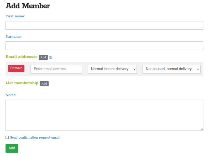 Adding a contact in the address book Screenshot of adding a contact
