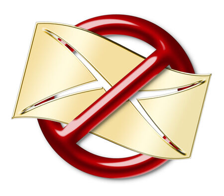 A no entry sign with an envelope